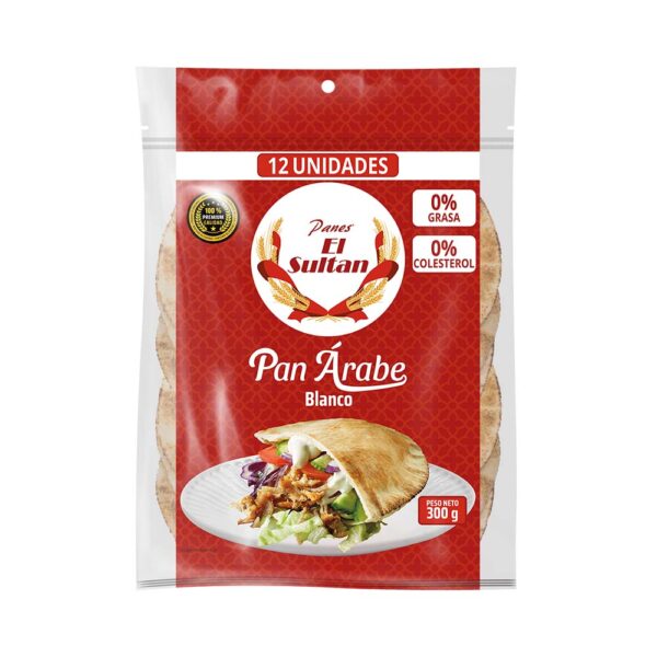 Pan Árabe Pita Blanco - 12 Unidades