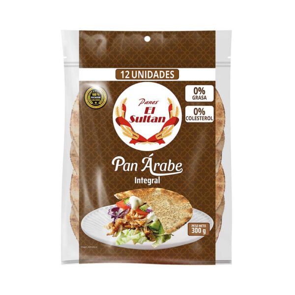 Pan Árabe Pita Integral - 12 Unidades
